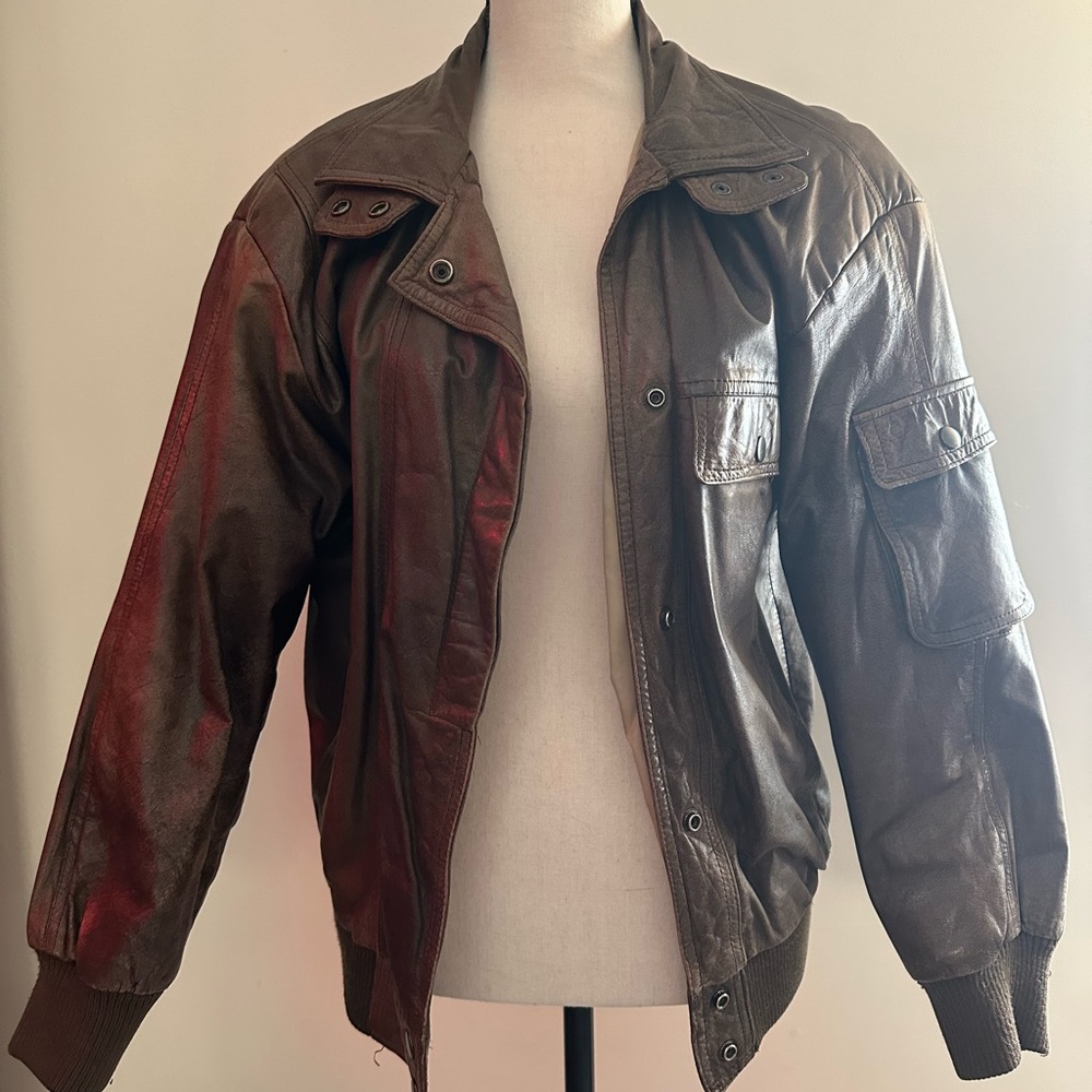 Vintage Japanese leather bomber jacket